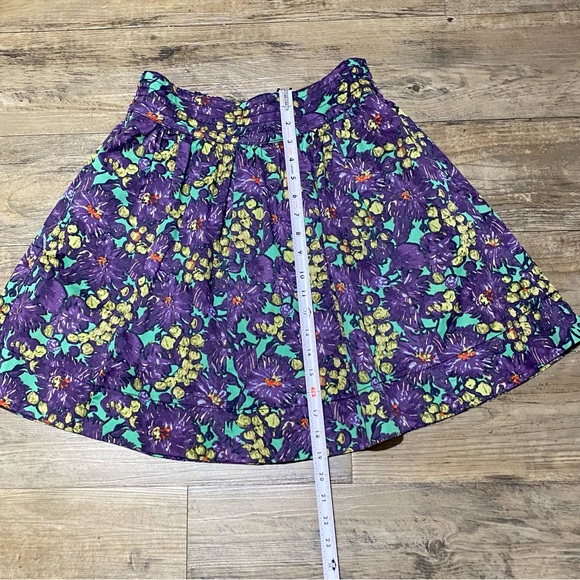 J. Crew Elsie Full Skirt in Purple Multi-Color Nightfall Floral Pattern Size 6 - Picture 12 of 13